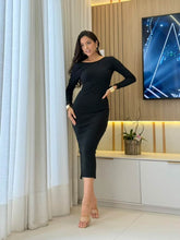 VESTIDO MIDI CANELADO MANGA LONGA