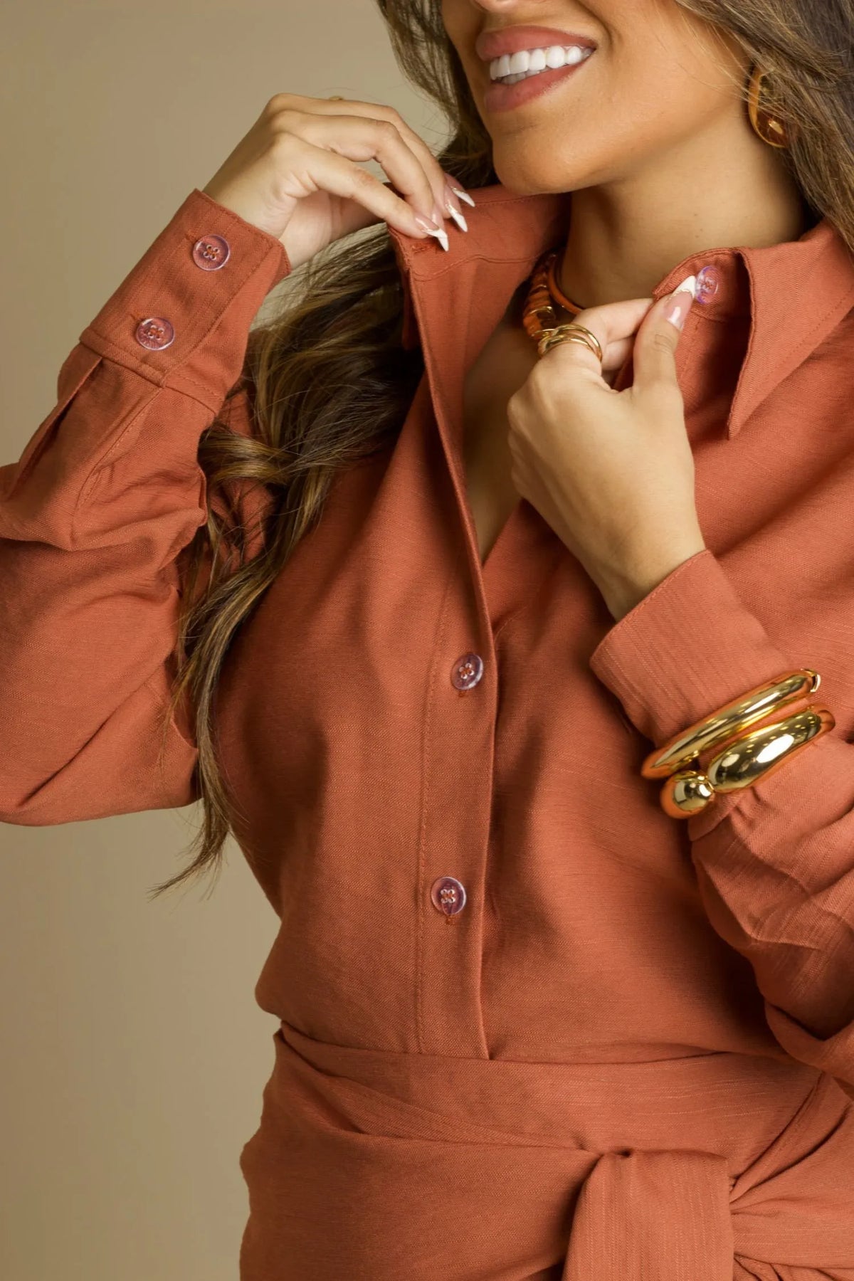 CONJUNTO ALFAIATARIA MAIRA MARROM